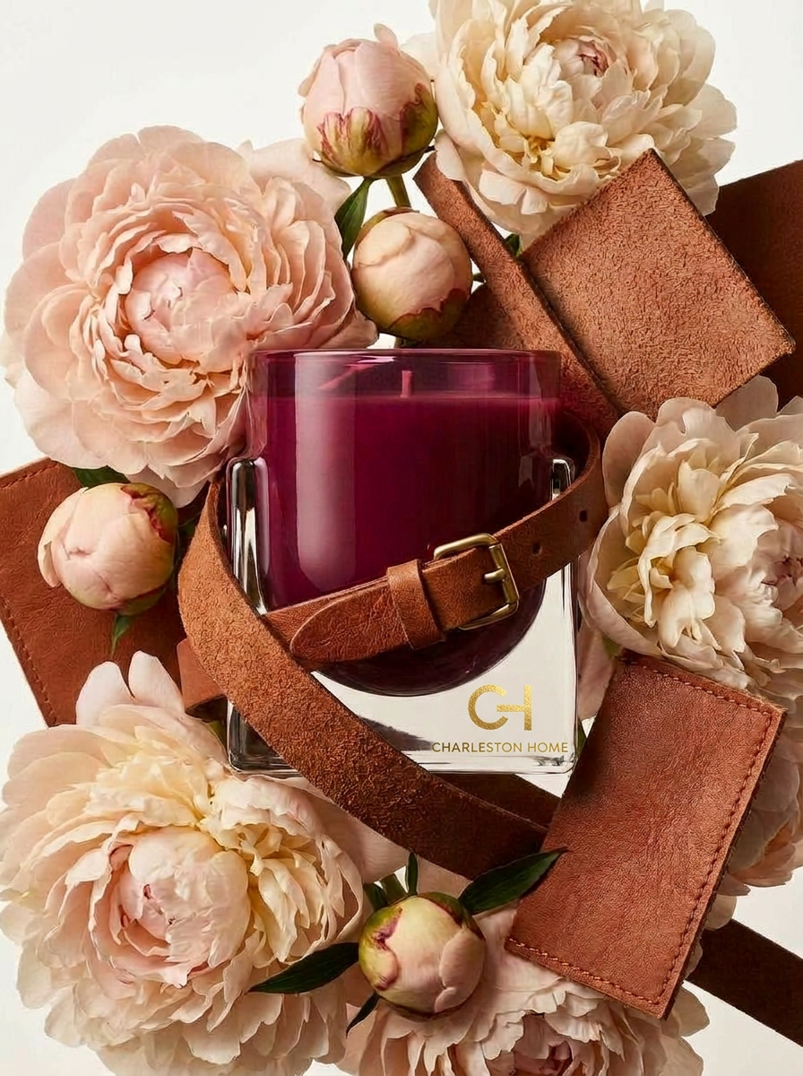 Peony Leather Luxury Candle 5 6 Oz Charleston Home peony-leather-luxury-candle-5-6-oz-charleston-home