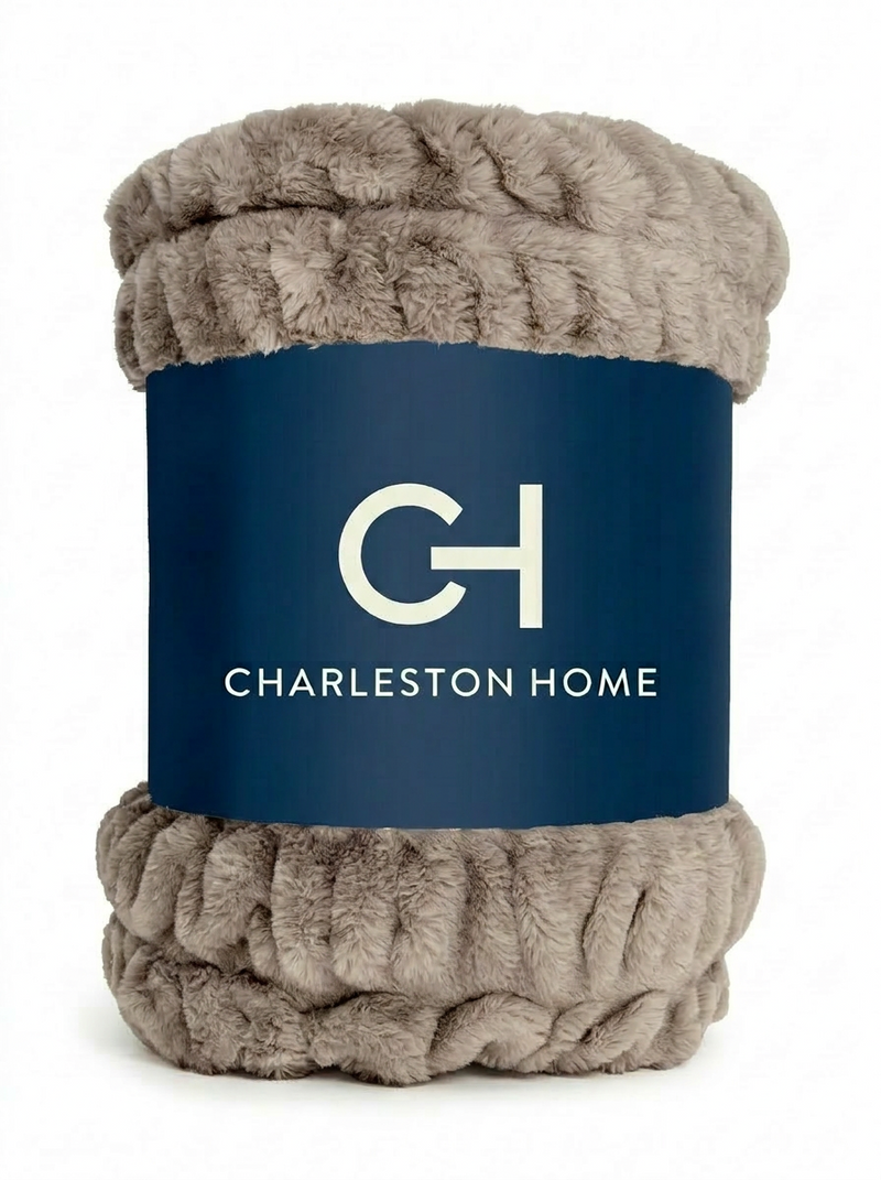 The Driftwood Ruched Faux Fur Throw