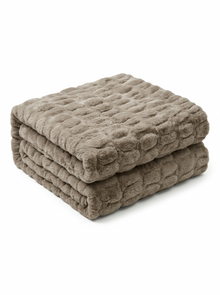 The Driftwood Ruched Faux Fur Throw