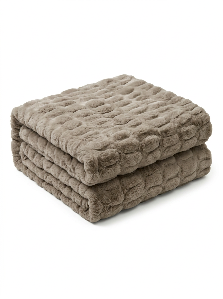 The Driftwood Ruched Faux Fur Throw