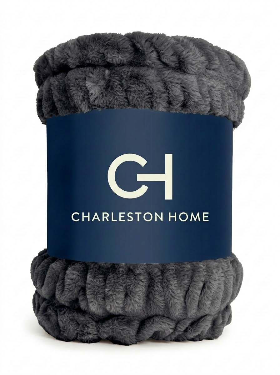 The Smoke Ruched Faux Fur Throw