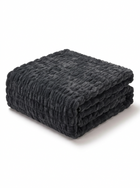 The Smoke Ruched Faux Fur Throw