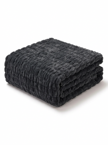 The Smoke Ruched Faux Fur Throw