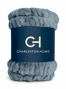 The Steel Ruched Faux Fur Throw